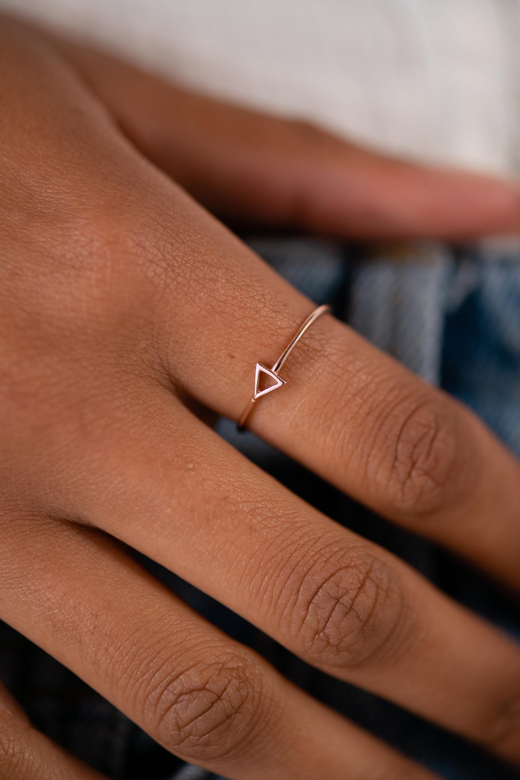 Stackable Wedding Thin Gold Ring |